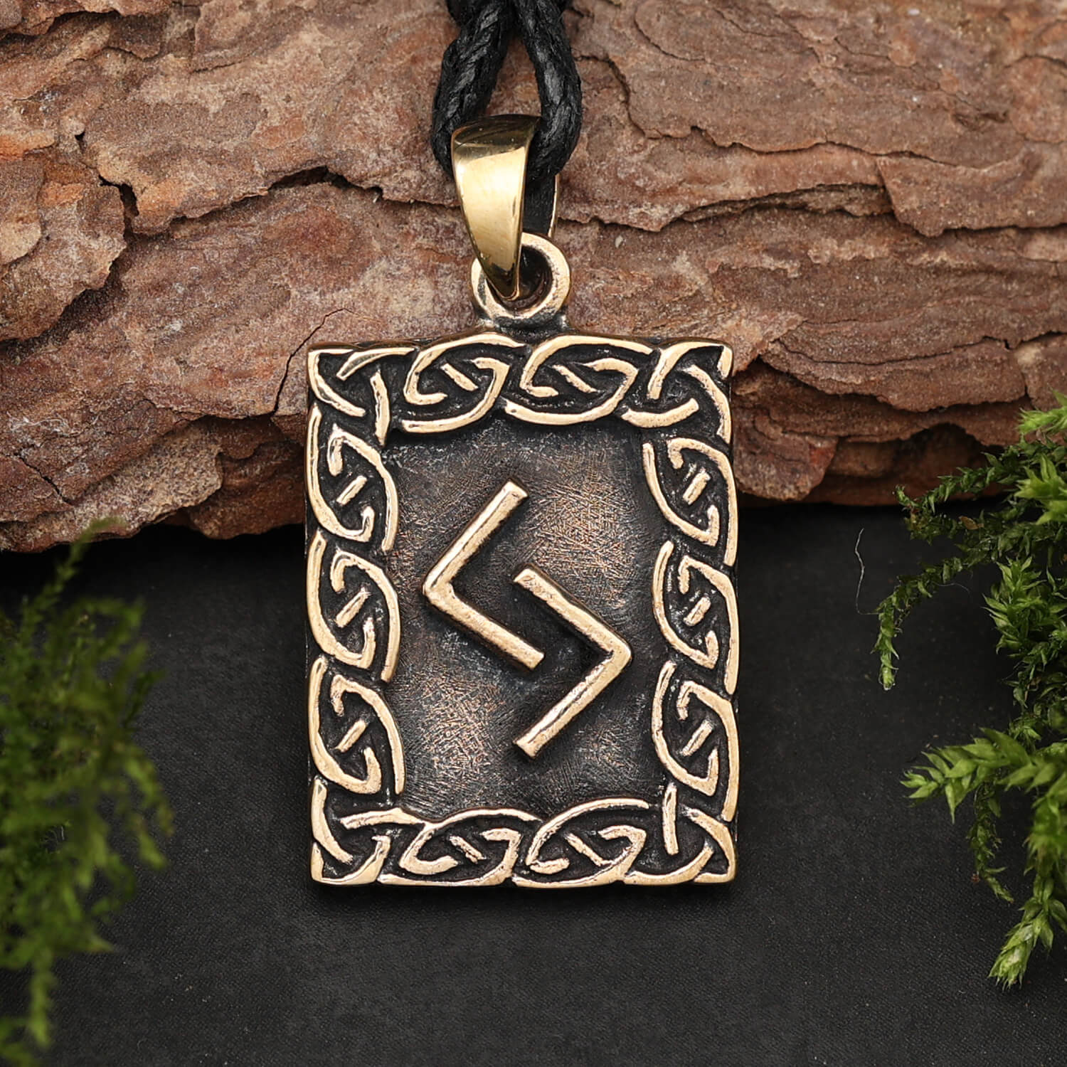 Rune Bronze Jewelry jera Pendant Elder Futhark