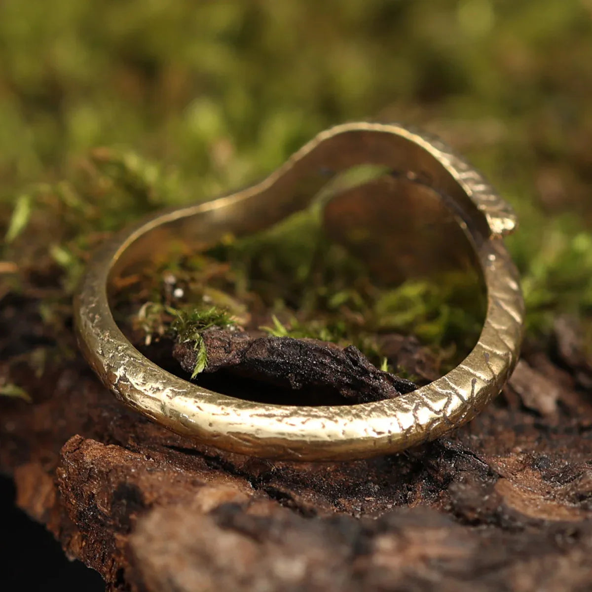Design Schmuck Ring Messing Schlange Zeitlos und Elegant