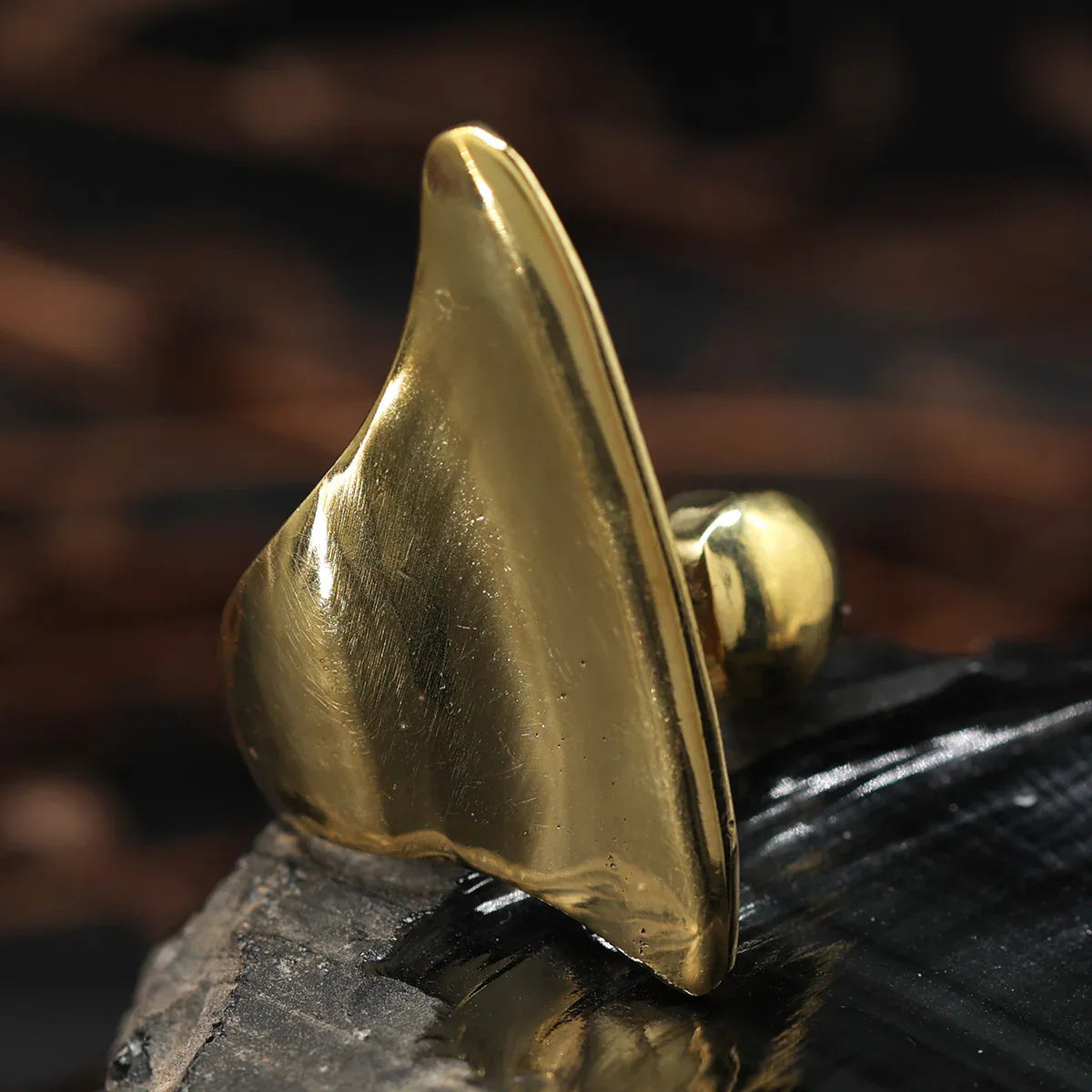 Designer eleganter Messing Ring Zeitlos Schmuck