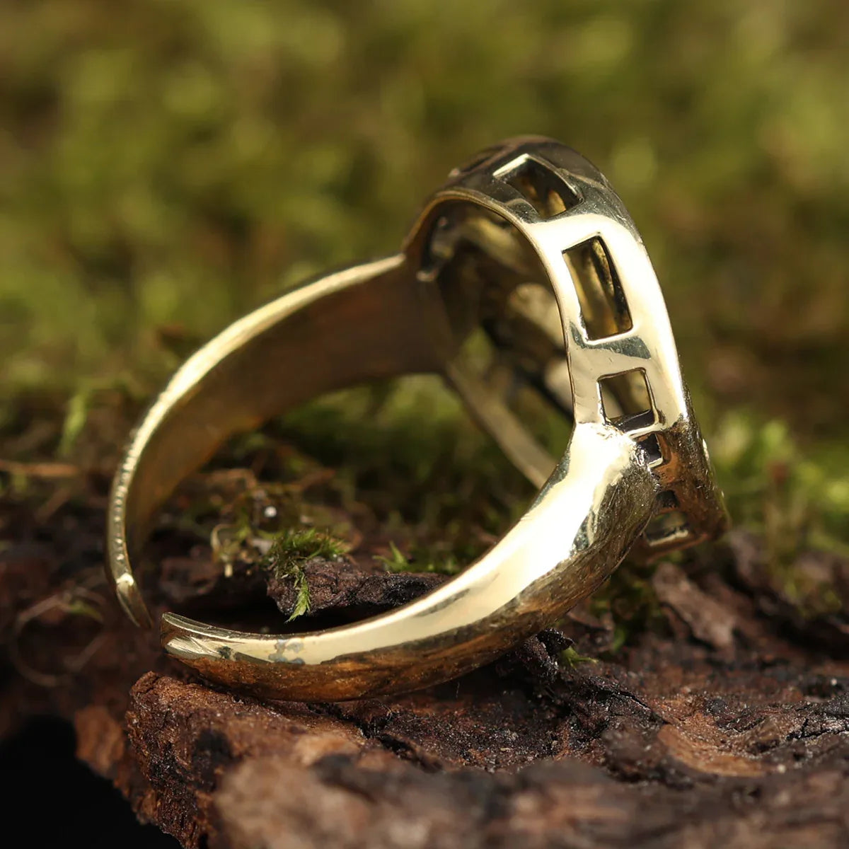 Design Schmuck Ring Messing Lebensbaum Zeitlos und Elegant