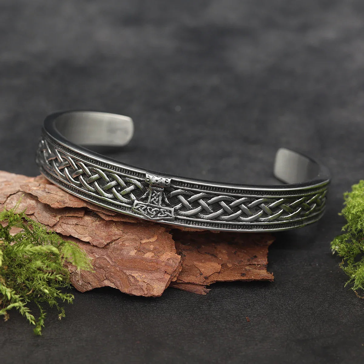 Thors Hammer Armreif Edelstahl Wikinger Armschmuck