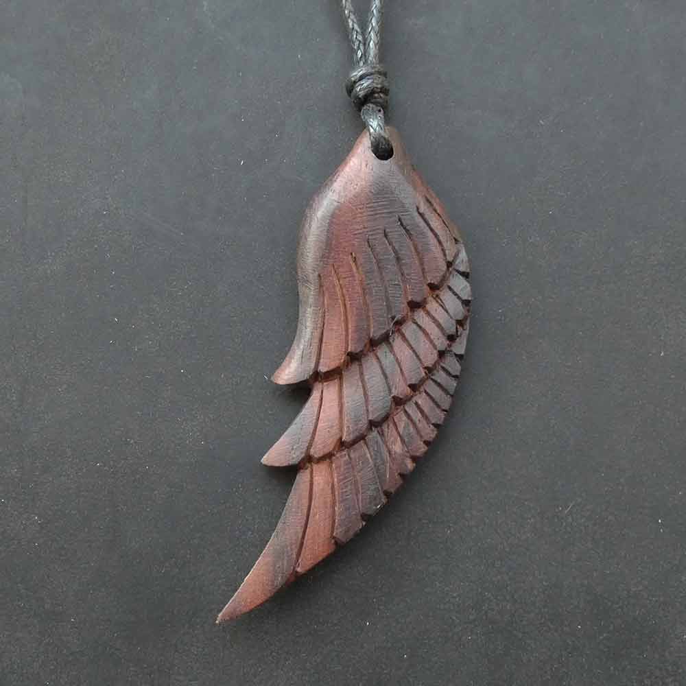Flügel Kette Holz Schmuck Anhänger Fairtrade Handarbeit Engelsflügel