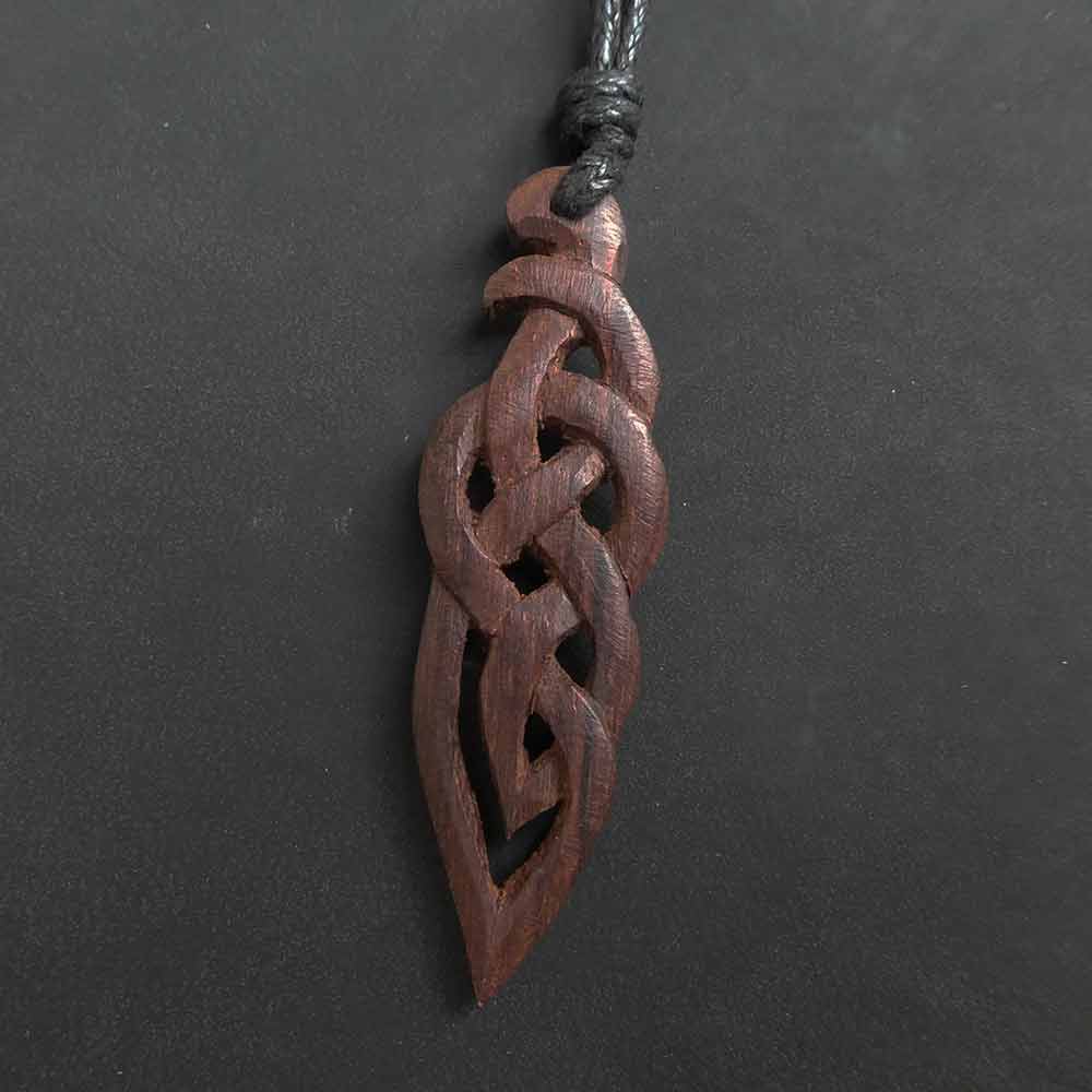 Keltische Kette Holz Schmuck Anhänger Fairtrade Handarbeit Keltenknoten