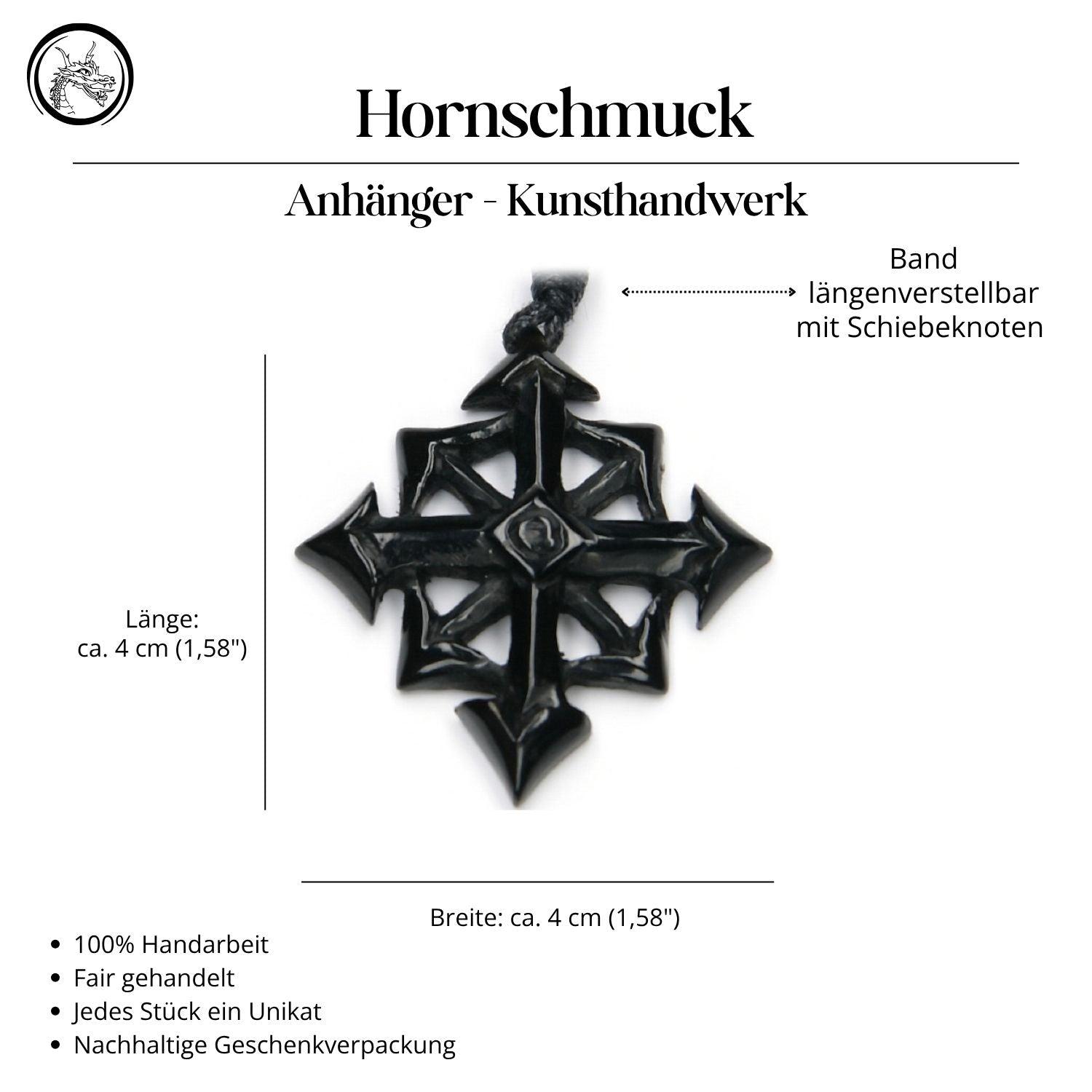 Chaosstern Halskette Horn Handarbeit Kunst Handwerk