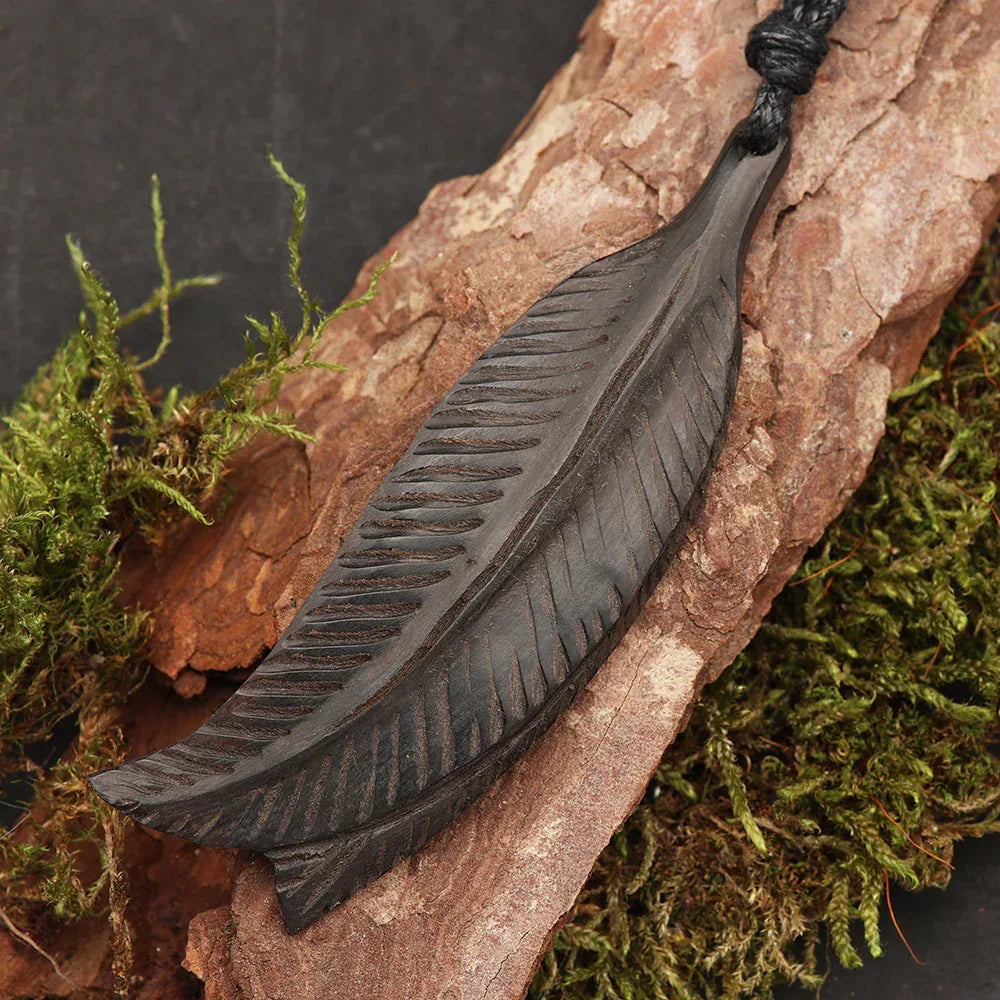 Feder Halskette Horn Schmuck Handarbeit fair gehandelt