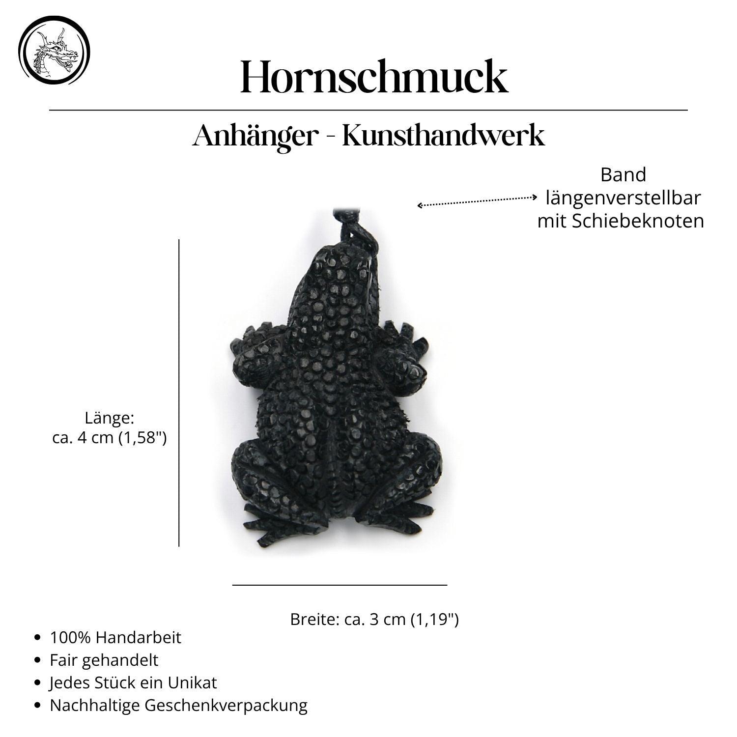 Frosch Horn Halskette Anhänger Handarbeit Kunst Handwerk