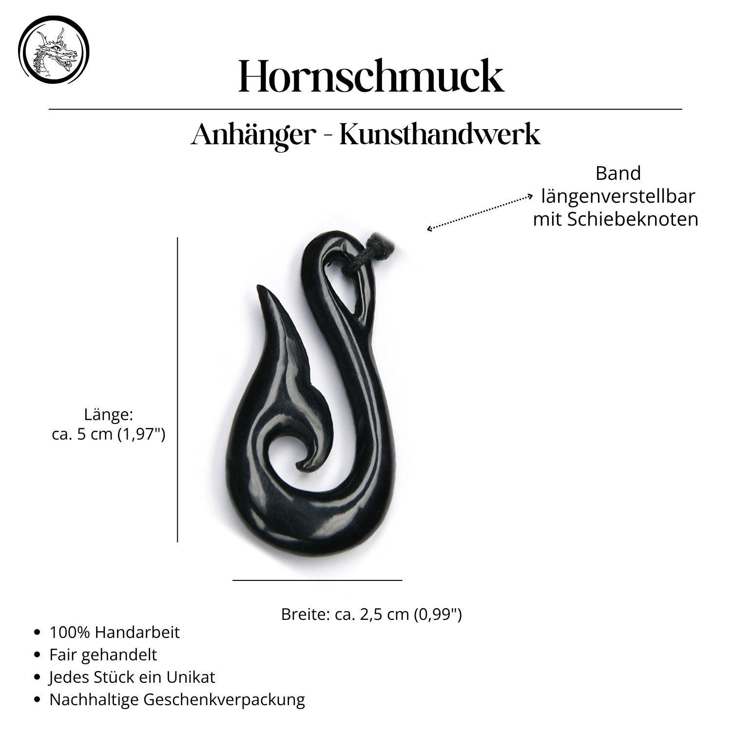 Maori Horn Halskette Anhänger Handarbeit Kunst Handwerk