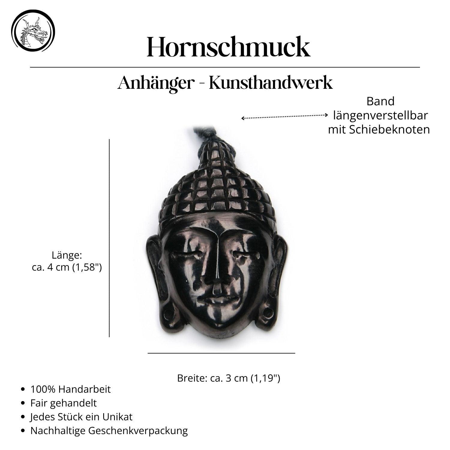 Buddha Horn Halskette Anhänger Handarbeit Kunst Handwerk