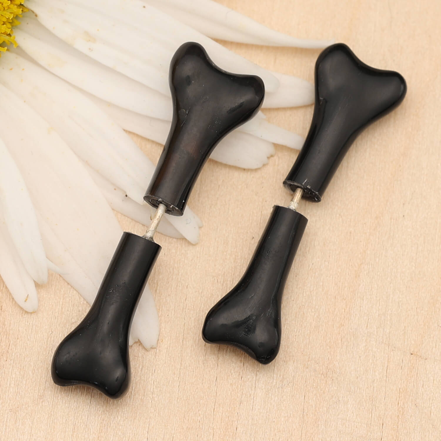 Fakepiercing Knochen aus Horn (Paar)