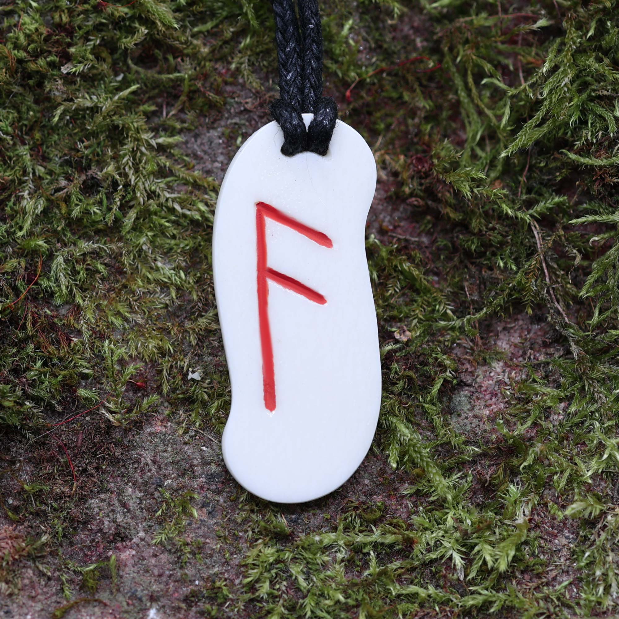 Magischer Schmuck Rune Knochen Anhänger Handarbeit Ansuz