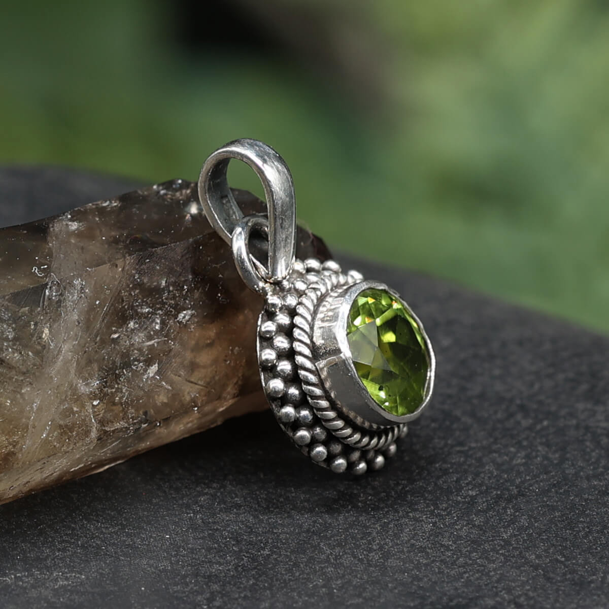 Peridot Silver Pendant Gemstone 925 Silver