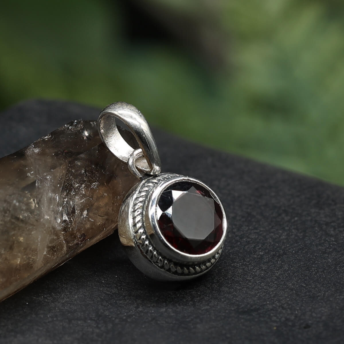 Granat Steinschmuck Anhänger 925 Silber