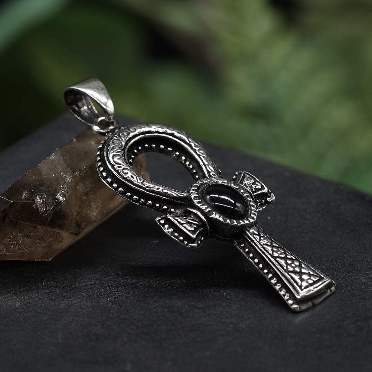 Ankh Onyx Jewelry Pendant Necklace Silver 925