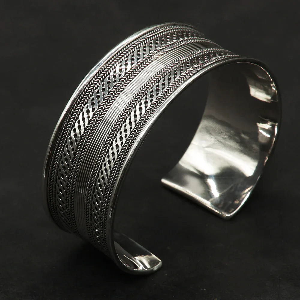 Armreif handgeschmiedeter Silber Armschmuck breit