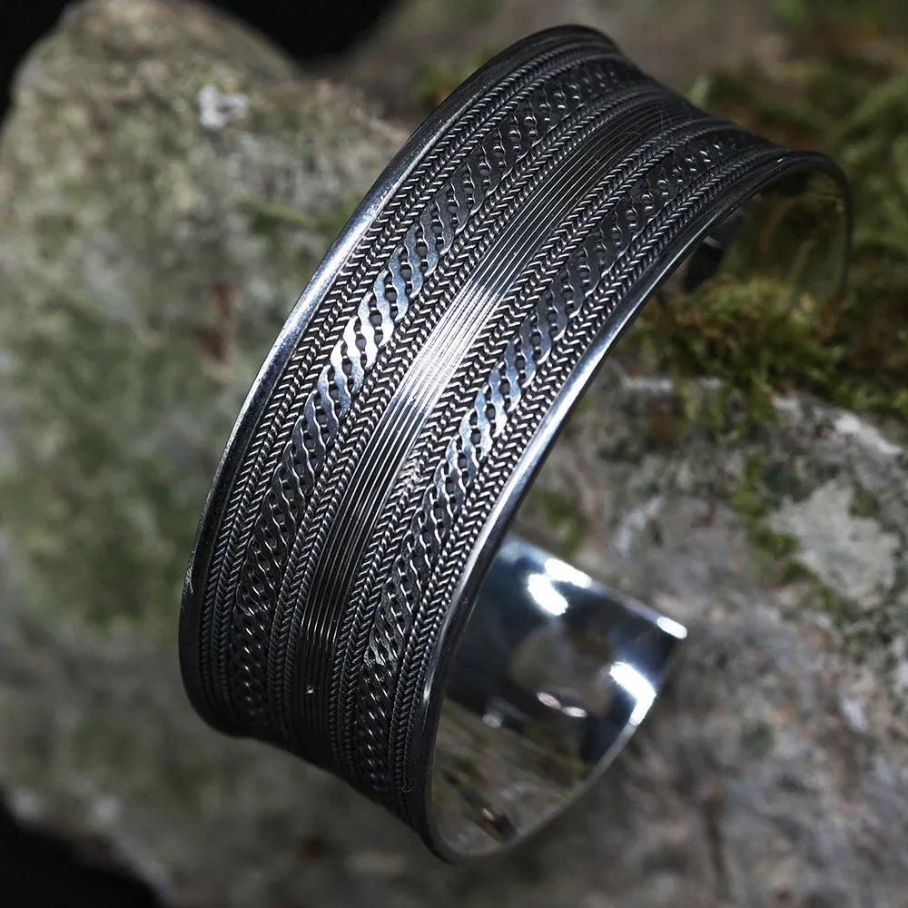Herren Armschmuck Silber breit massives Sterlingsilber
