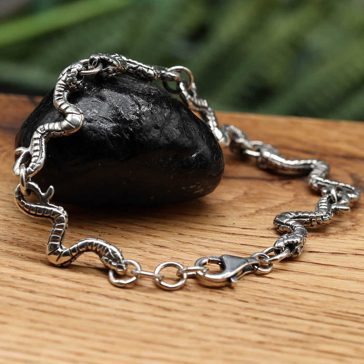 Edles Schlangen Armband ausgefallener 925 Silber Armschmuck Biker