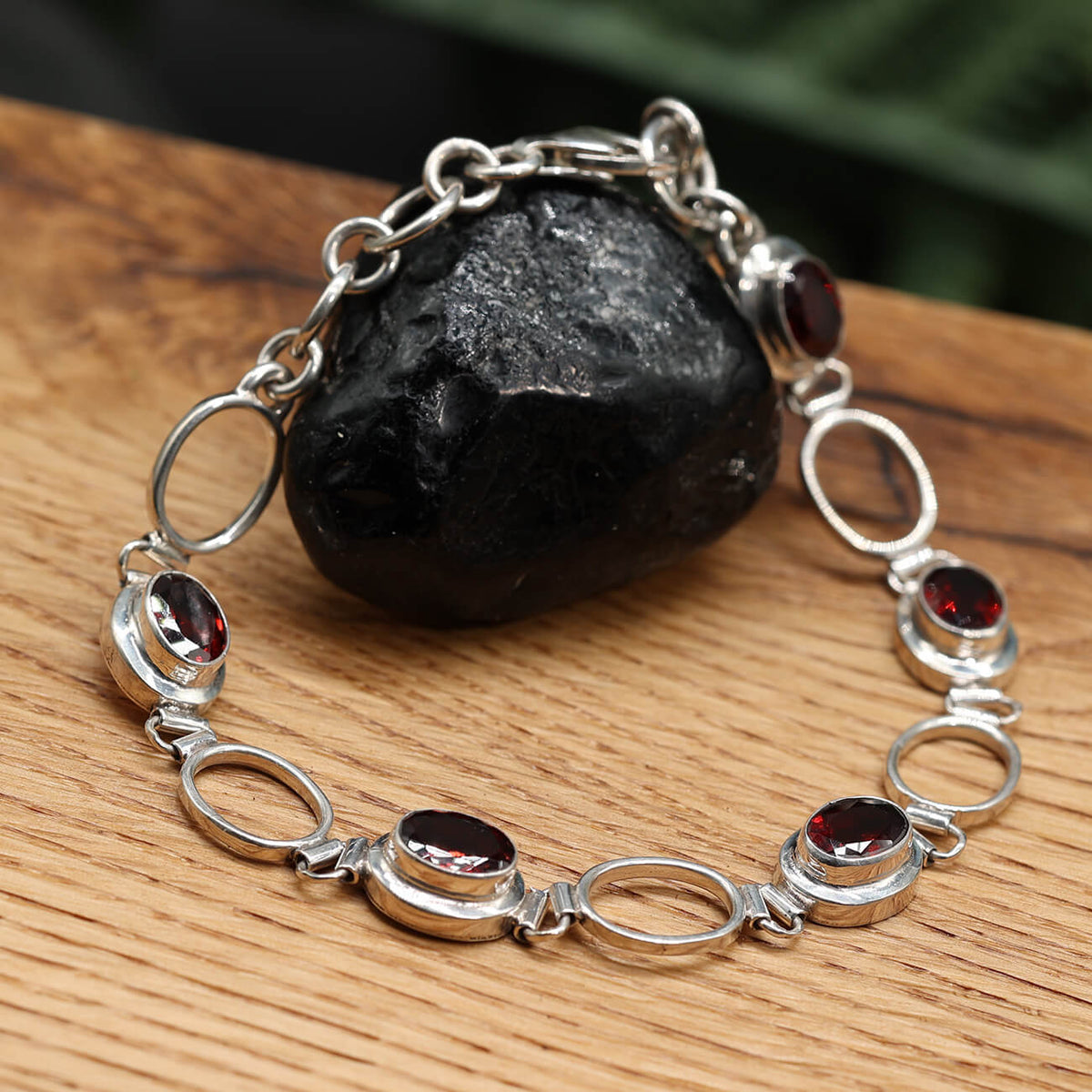 Granat Armband 925 Silber Edelstein Armschmuck