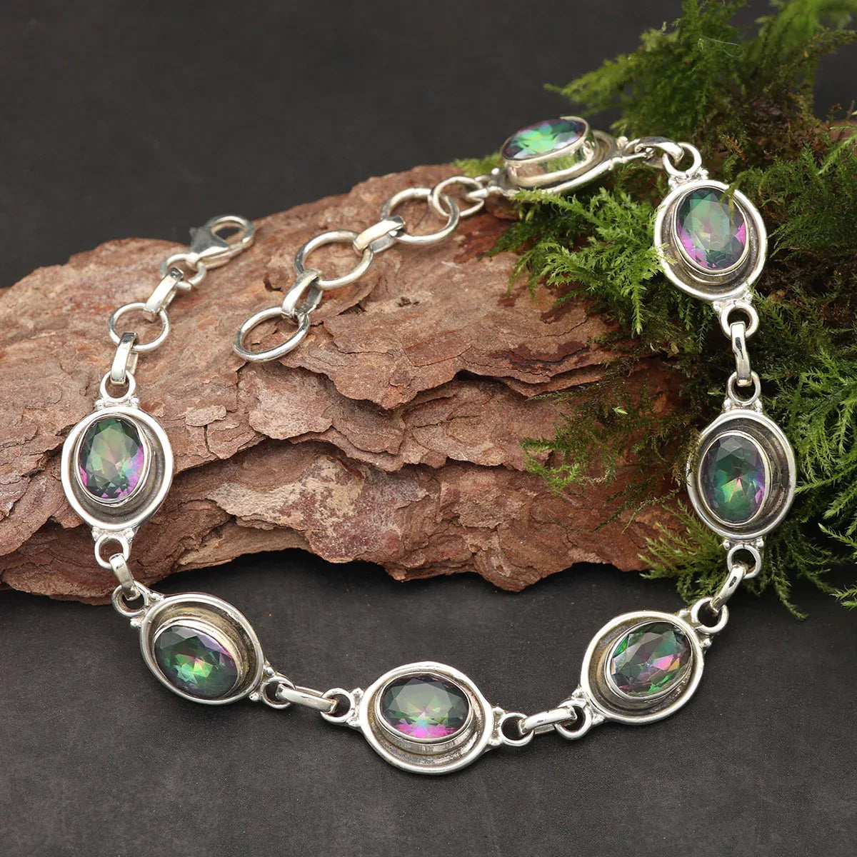 Magic Quarz Edelstein Armband 925 Silber Armschmuck 