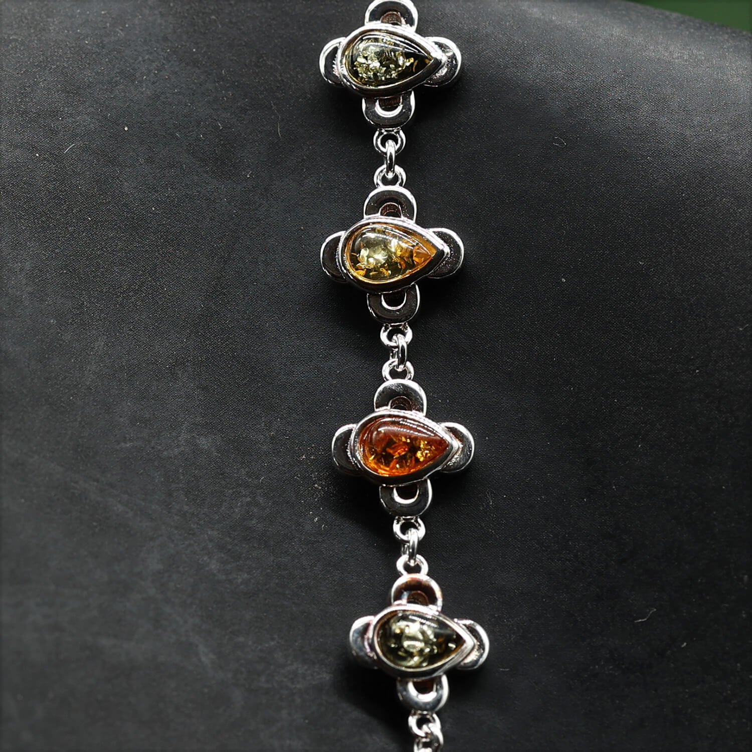 Bernstein Tropfen Armband Silber Edelstein Armschmuck