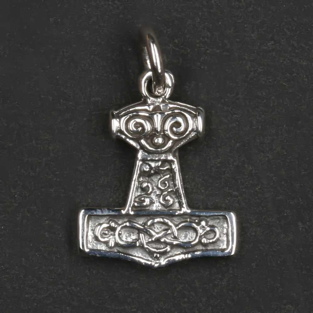 Kleiner Mjölnir Anhänger 925er Silber Kettenanhänger  Thorshammer