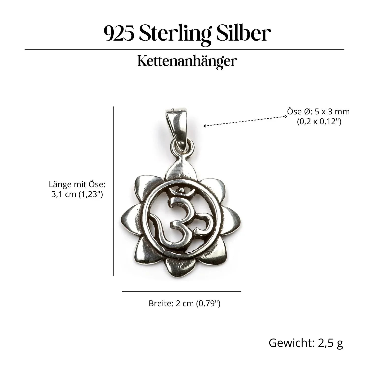 Om Schmuck Kettenanhänger 925 Silber
