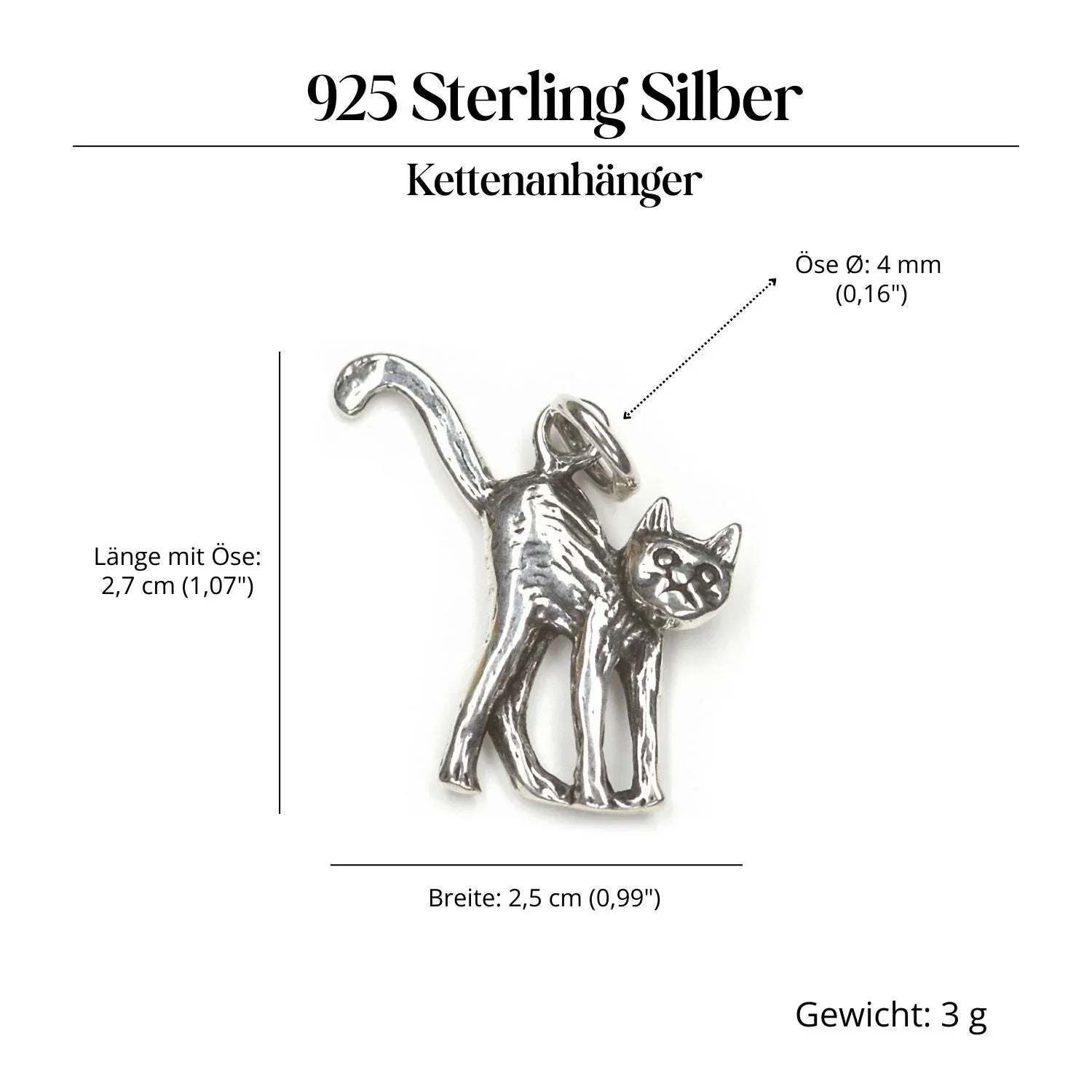 Cat Jewelry Pendant Necklace 925 Silver Animal Jewelry