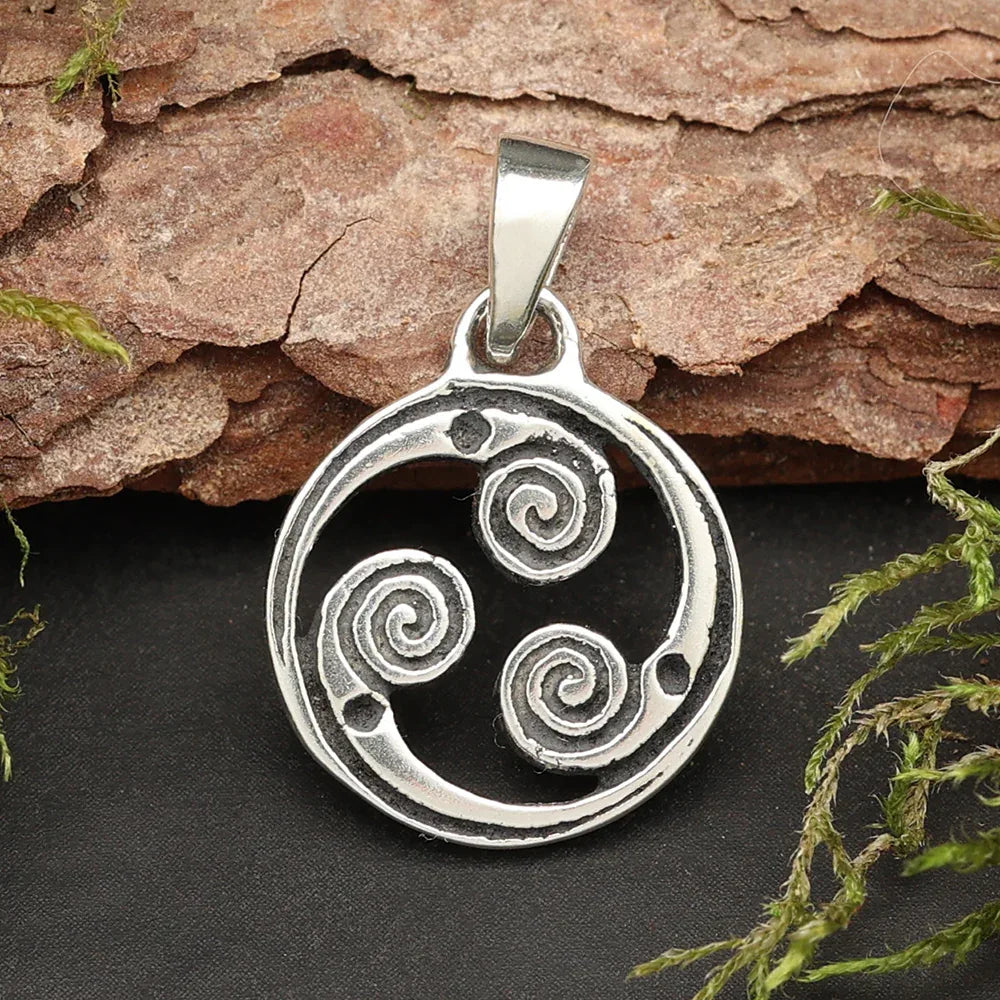 Keltisches Spiralenrad Anhänger Silber  Kettenanhänger 925 Schmuck