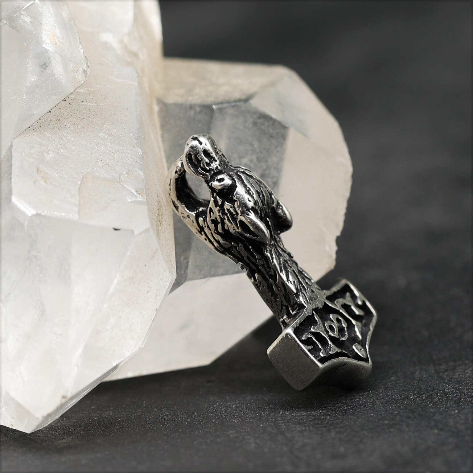Wolfshammer Schmuck Wikinger Kettenanhänger 925 Silber