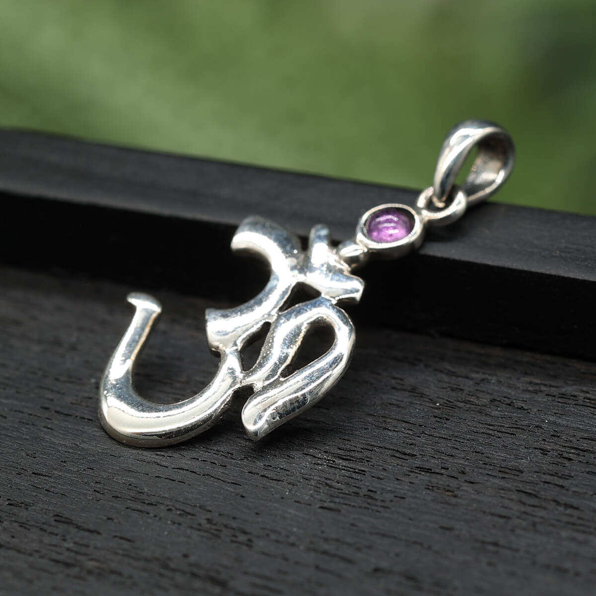Om Amethyst Silberschmuck Anhänger 925 Silber 