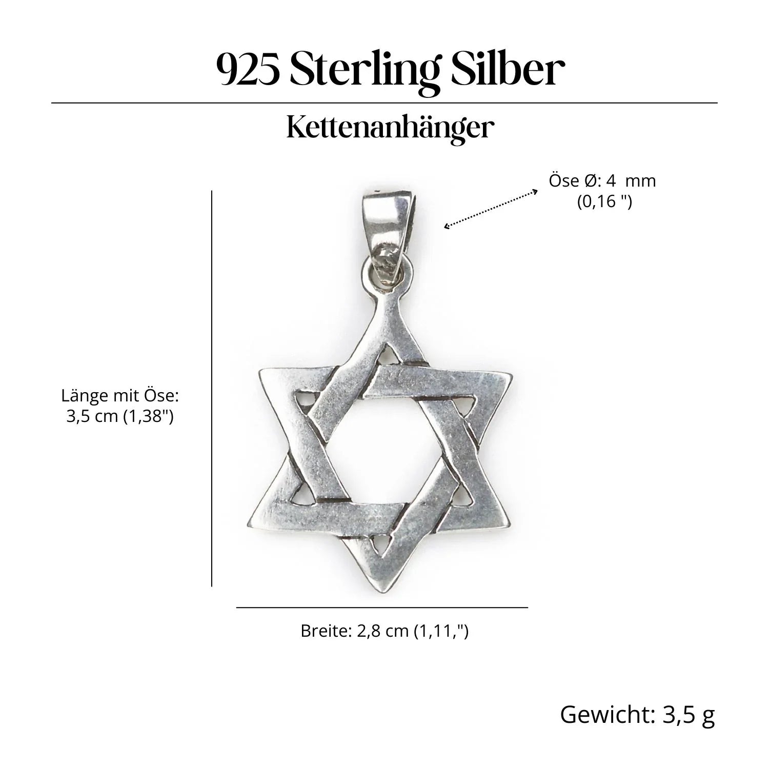 Star of David jewelry pendant, 925 silver jewelry