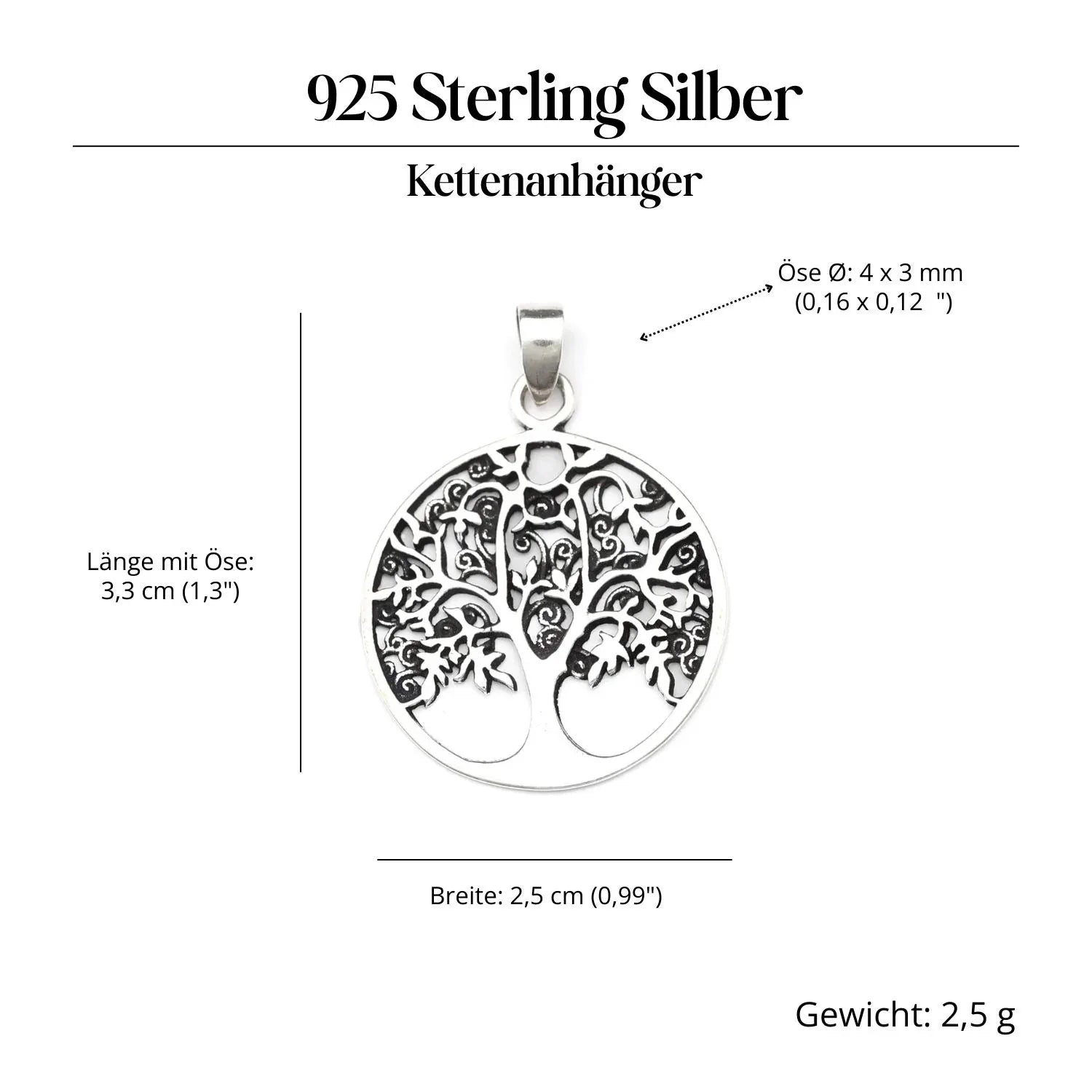 Small Tree of Life Jewelry 925 Silver Pendant