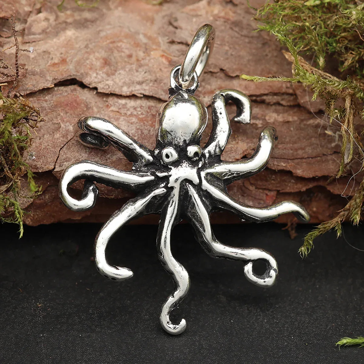 Krake Silber Kettenanhänger 925 Schmuckanhänger Kette 