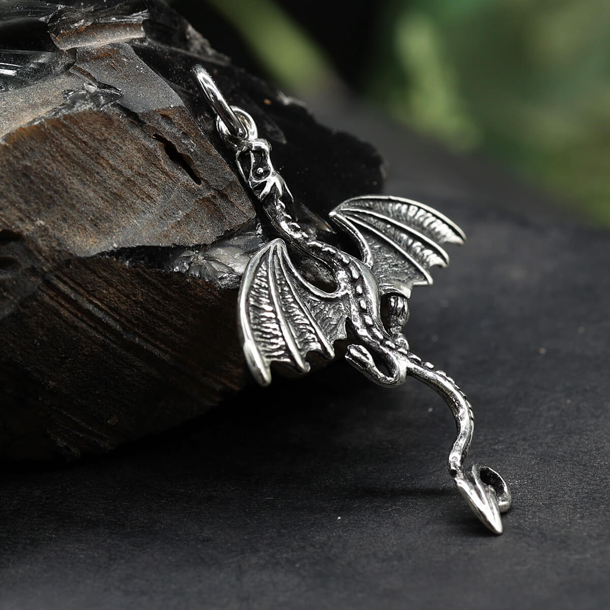 Drachen Schmuckanhänger Silber massiv Damen Schmuck