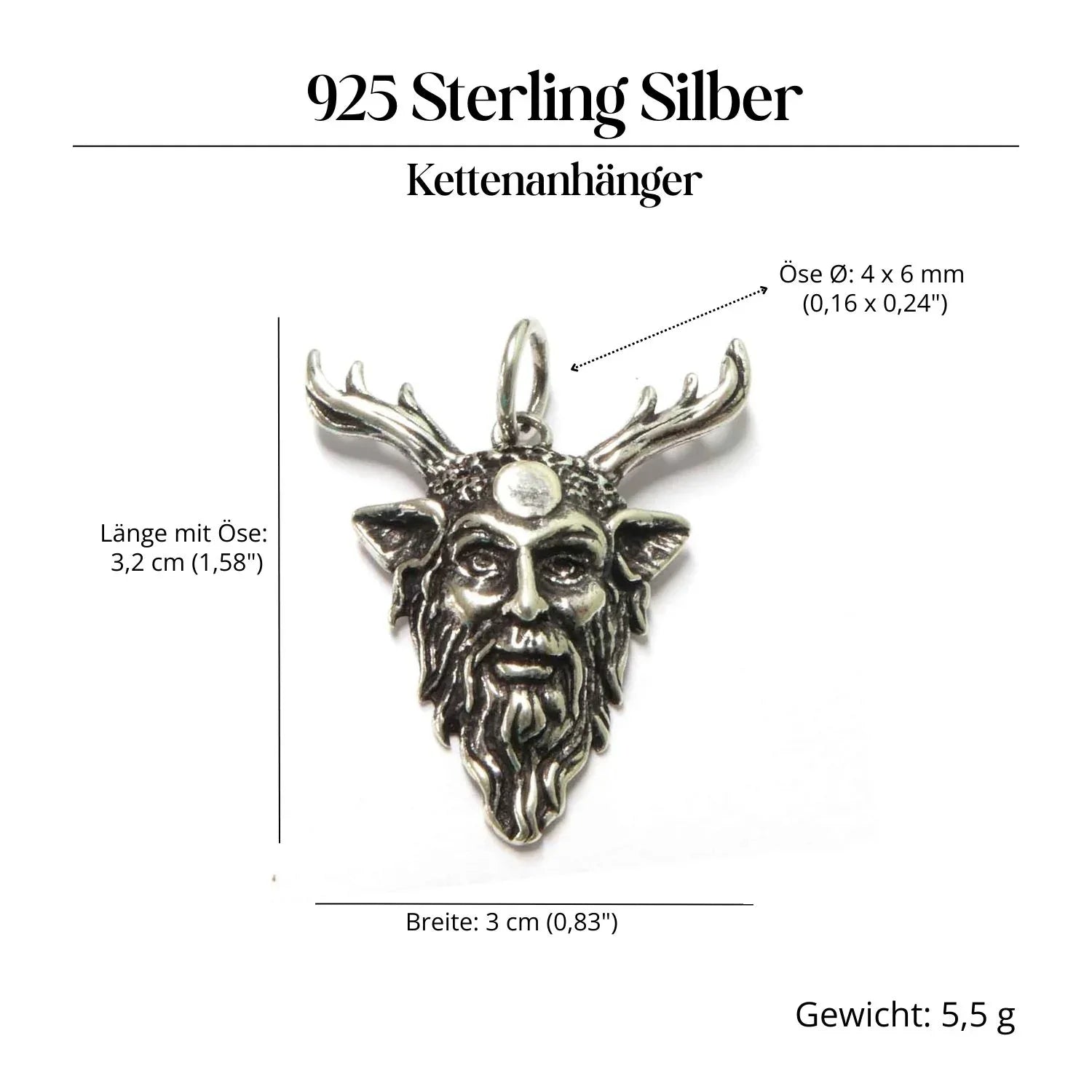 Natur Gott  Silberanhänger 925 Silber Schmuck Amulett für Halskette