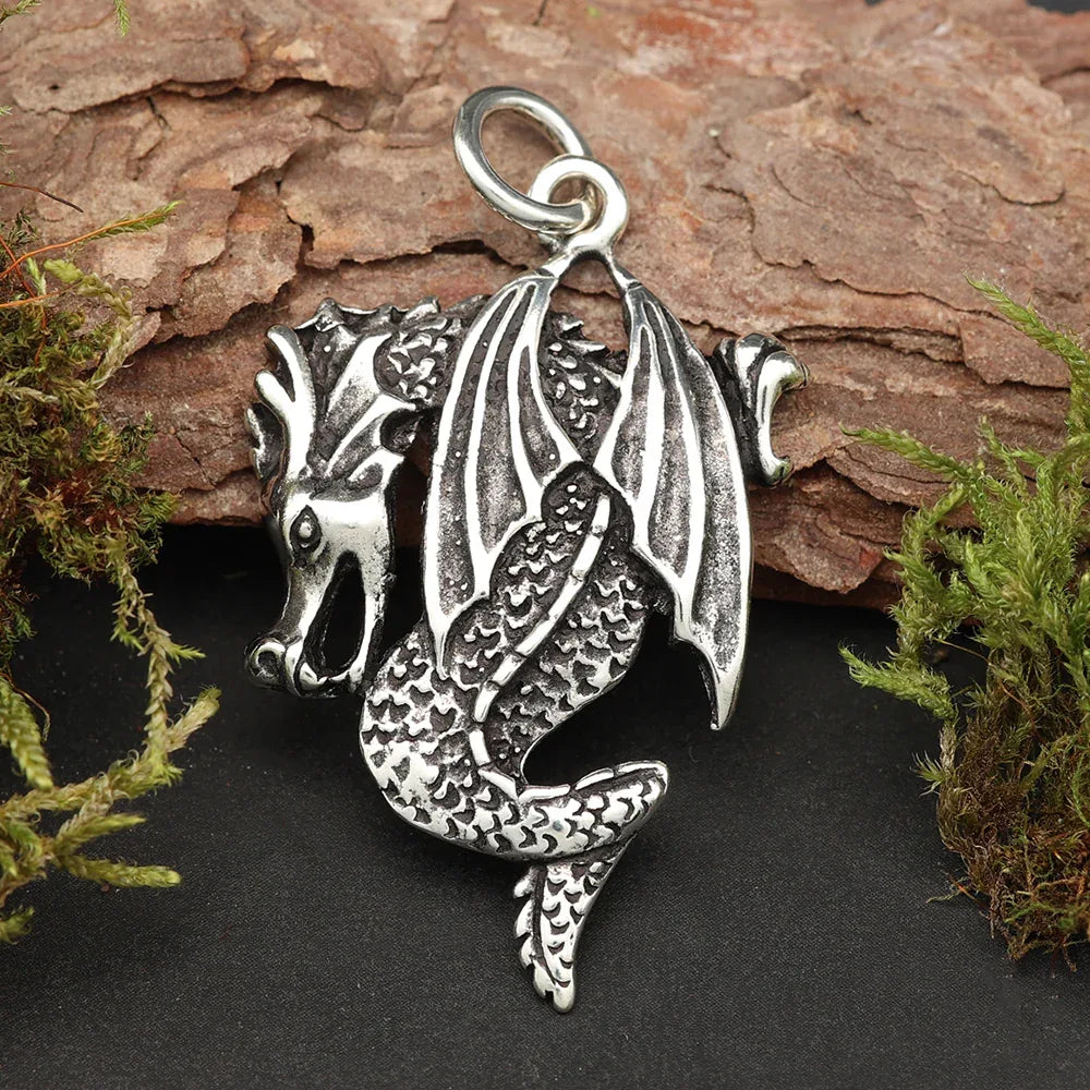 Drache Silberanhänger 925 Kette Schmuck Anhänger