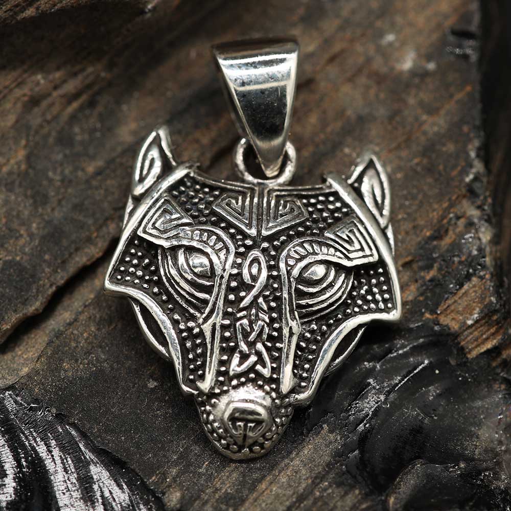 Fenris Wolf Anhänger 925 Silber mystischer Schmuck Sterlingsilber