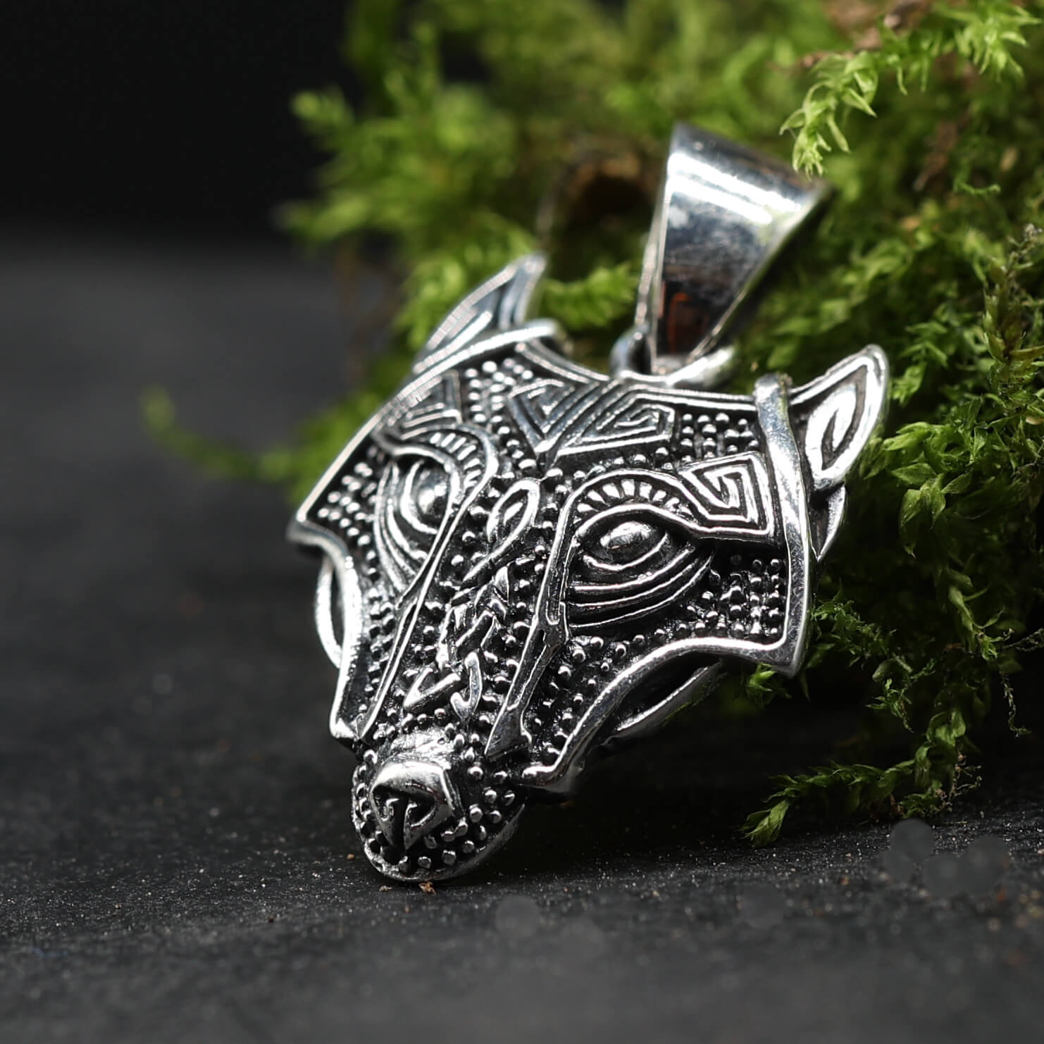 Fenris Wolf Anhänger Schmuck 925 Silber Kettenanhänger