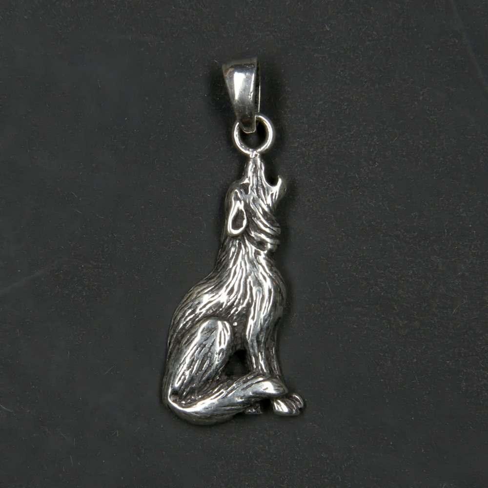 Wolf Silber Anhänger 925 Sterlingsilber