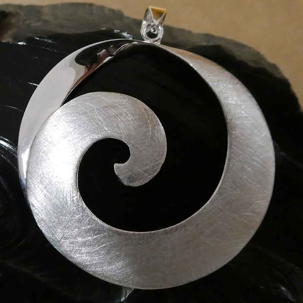 Spirale mattiert Schmuck 925 Silber Anhänger - Ausstellungsstück