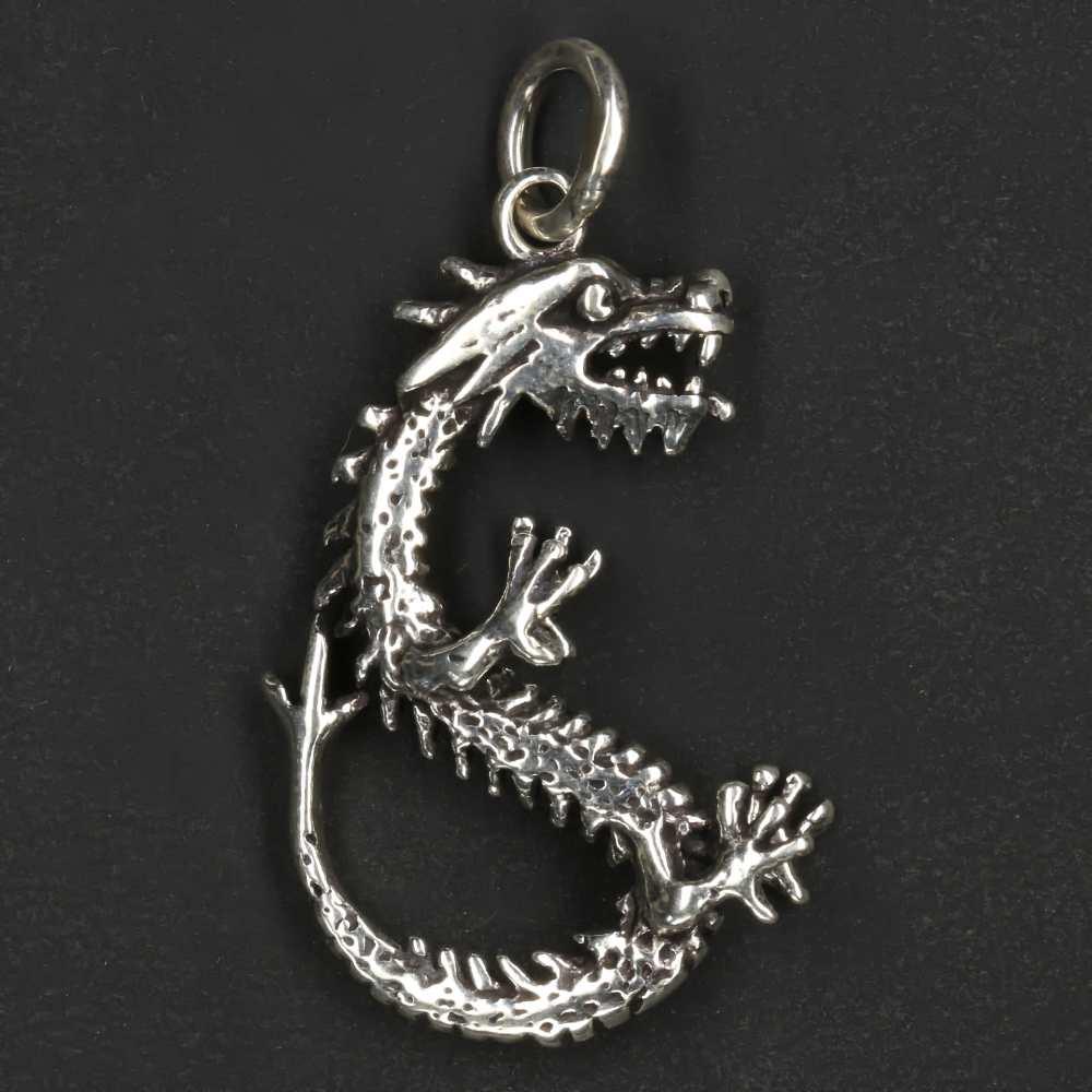 Drache 925 Silber Kettenanhänger ausgefallener Anhänger Untote