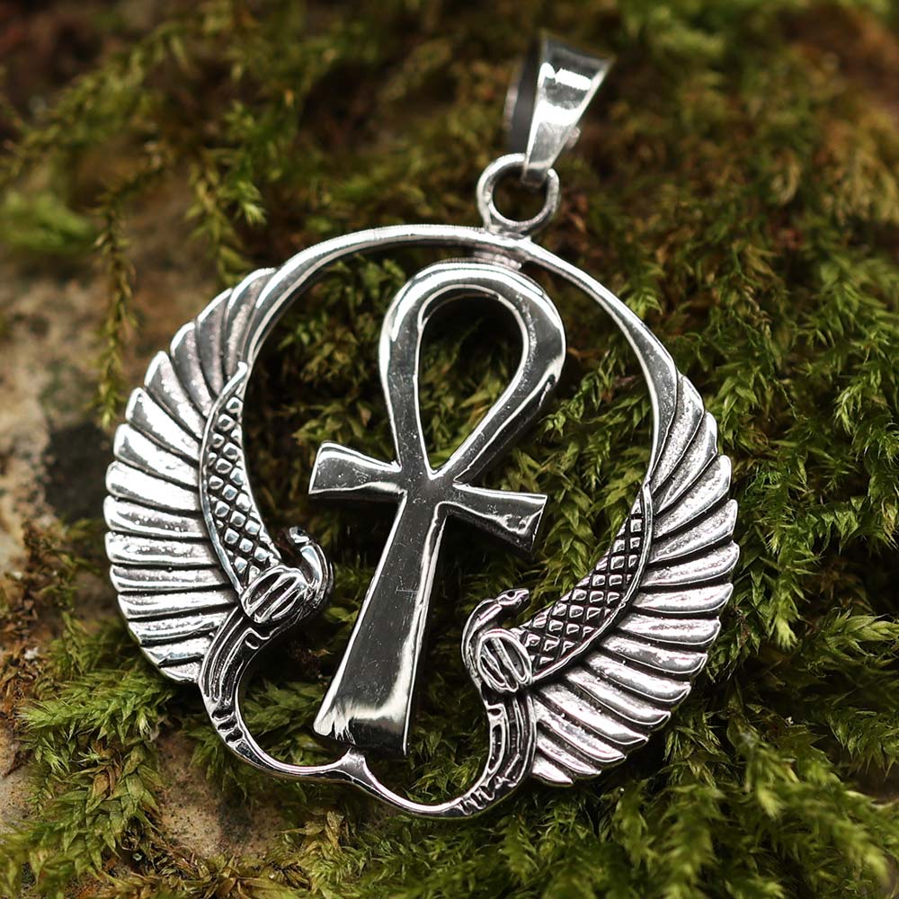Flügel Ankh 925 SterlingSilber Anhänger ägyptischer Schmuck Isis