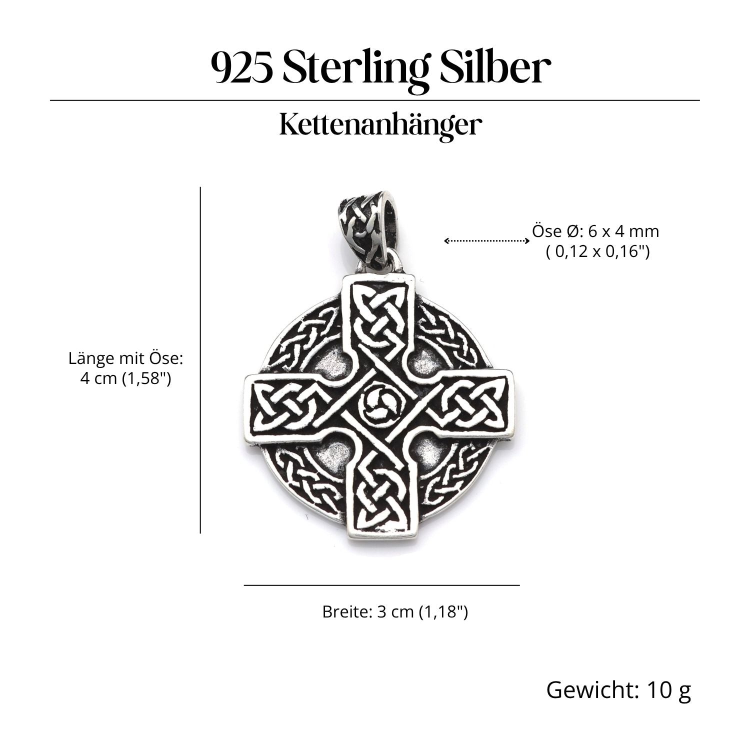 Kelten Kreuz Silberanhänger Schmuck 925 Silber Kettenanhänger