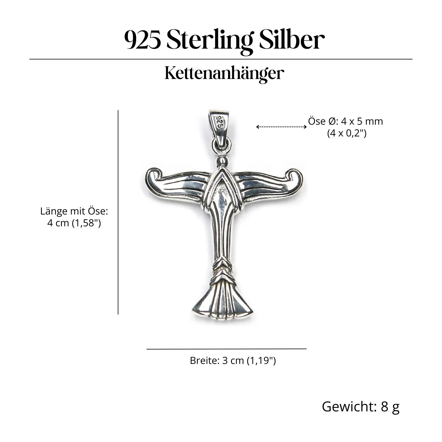 Irminsul Silberanhänger massives Sterlingsilber ausgefallenes Design