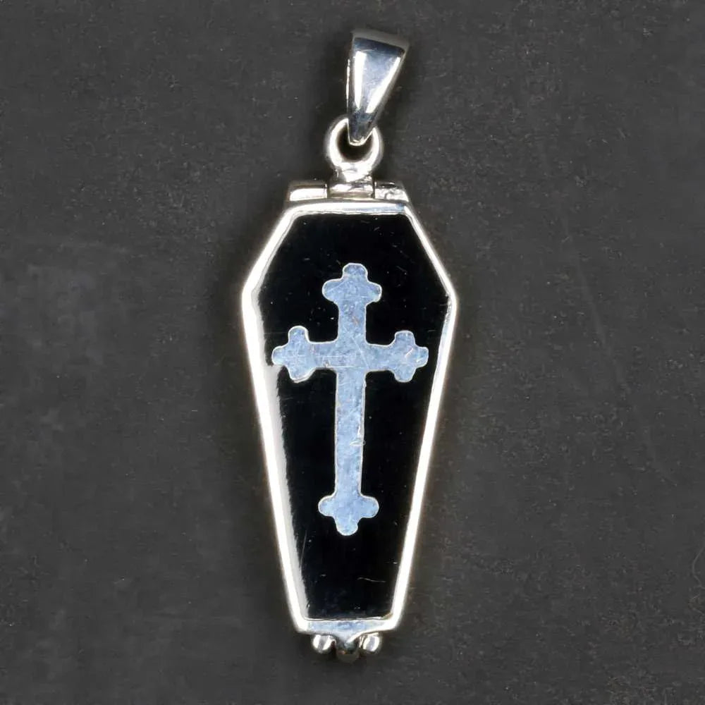Medaillon Sarg 925er Silber Anhänger edler Silberanhänger Gothik