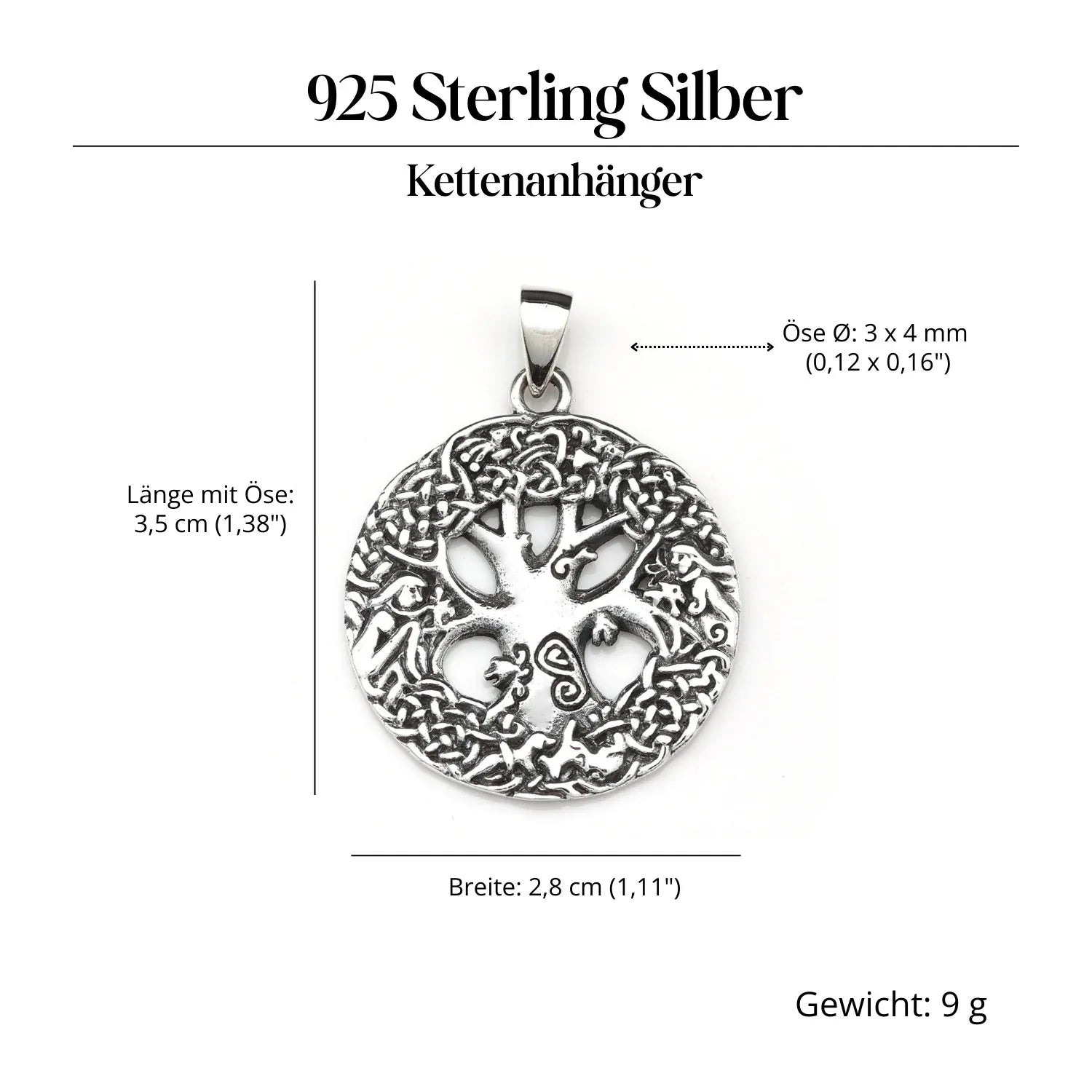 Lebensbaum Silberanhänger massives Sterlingsilber ausgefallenes Design