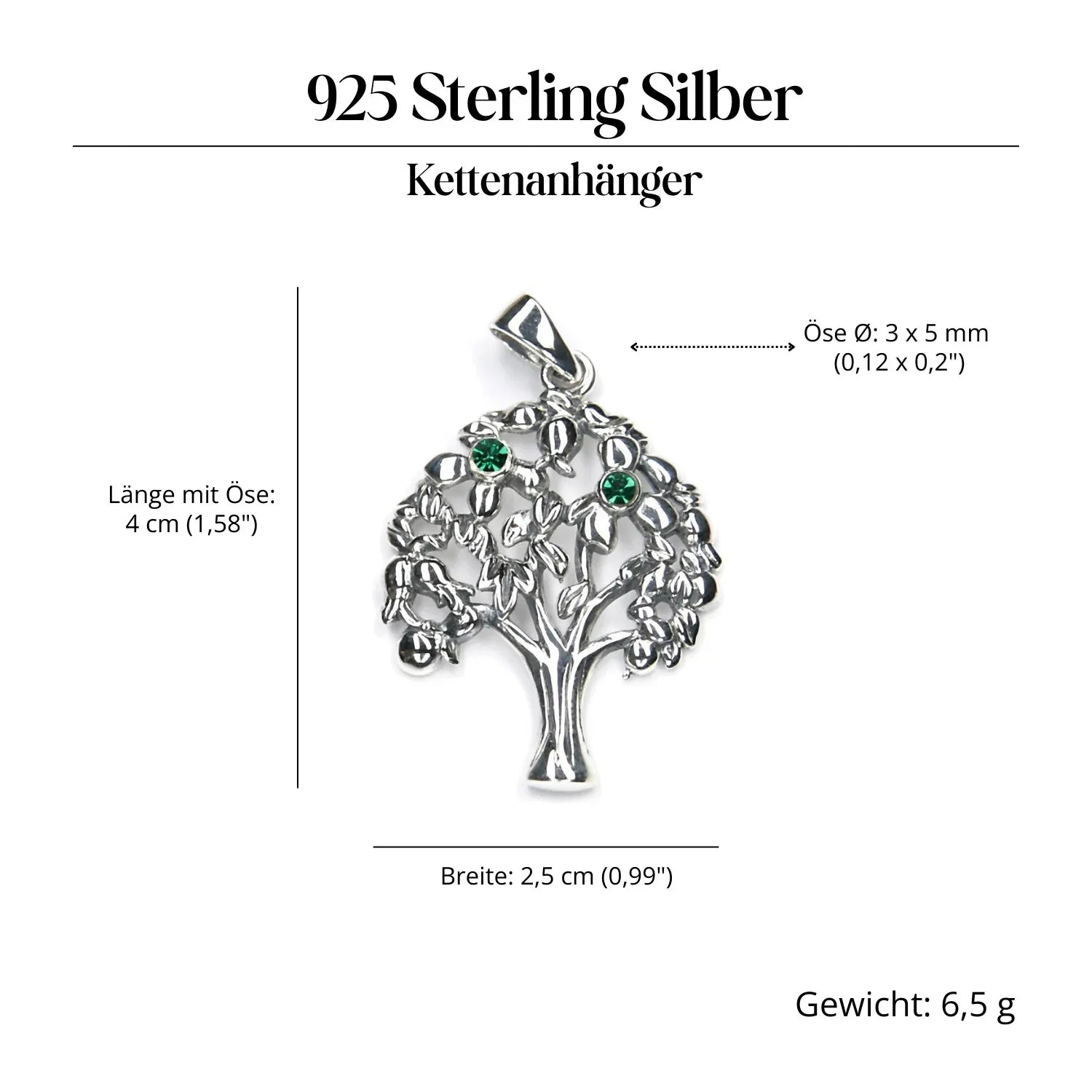 Apfelbaum Silberanhänger massives Sterlingsilber ausgefallenes Design