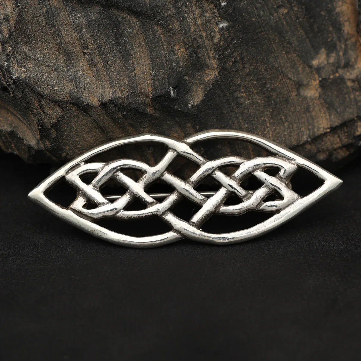 Brosche 925 Silber Kelten Design Fibel Edler Silberschmuck Gewandung