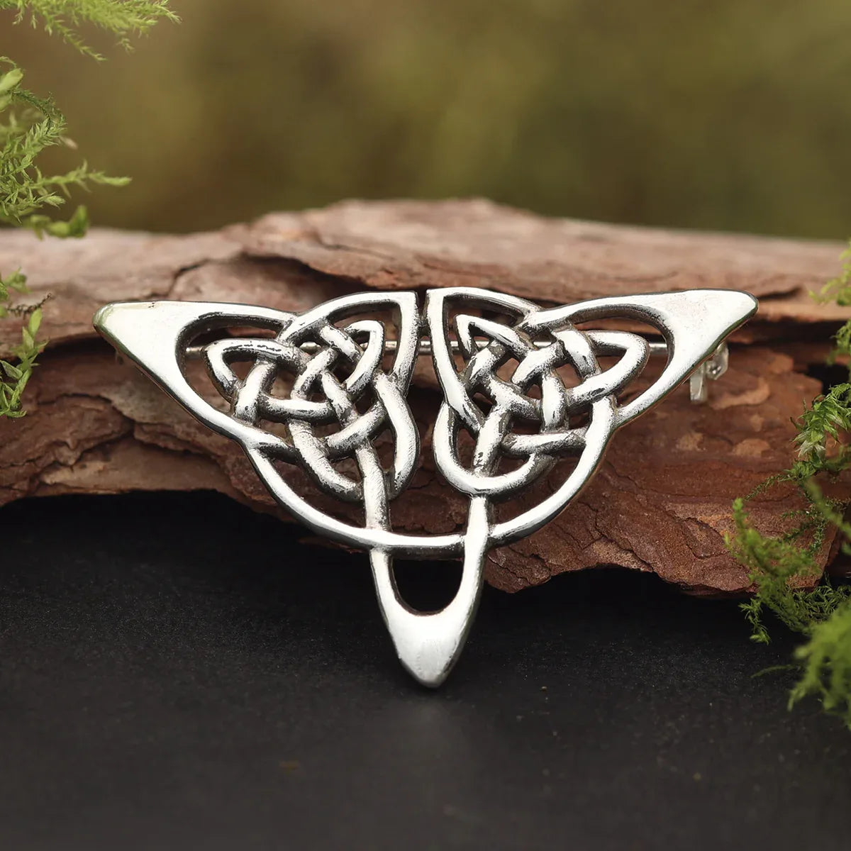 Brosche Dreieck Silber Fibel Kelten Design Schmuck aus Sterlingsilber