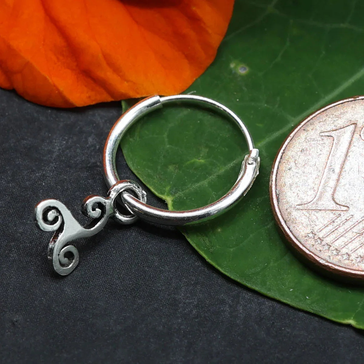 Triskel Creole Silber Ohrring keltischer Ohrschmuck 