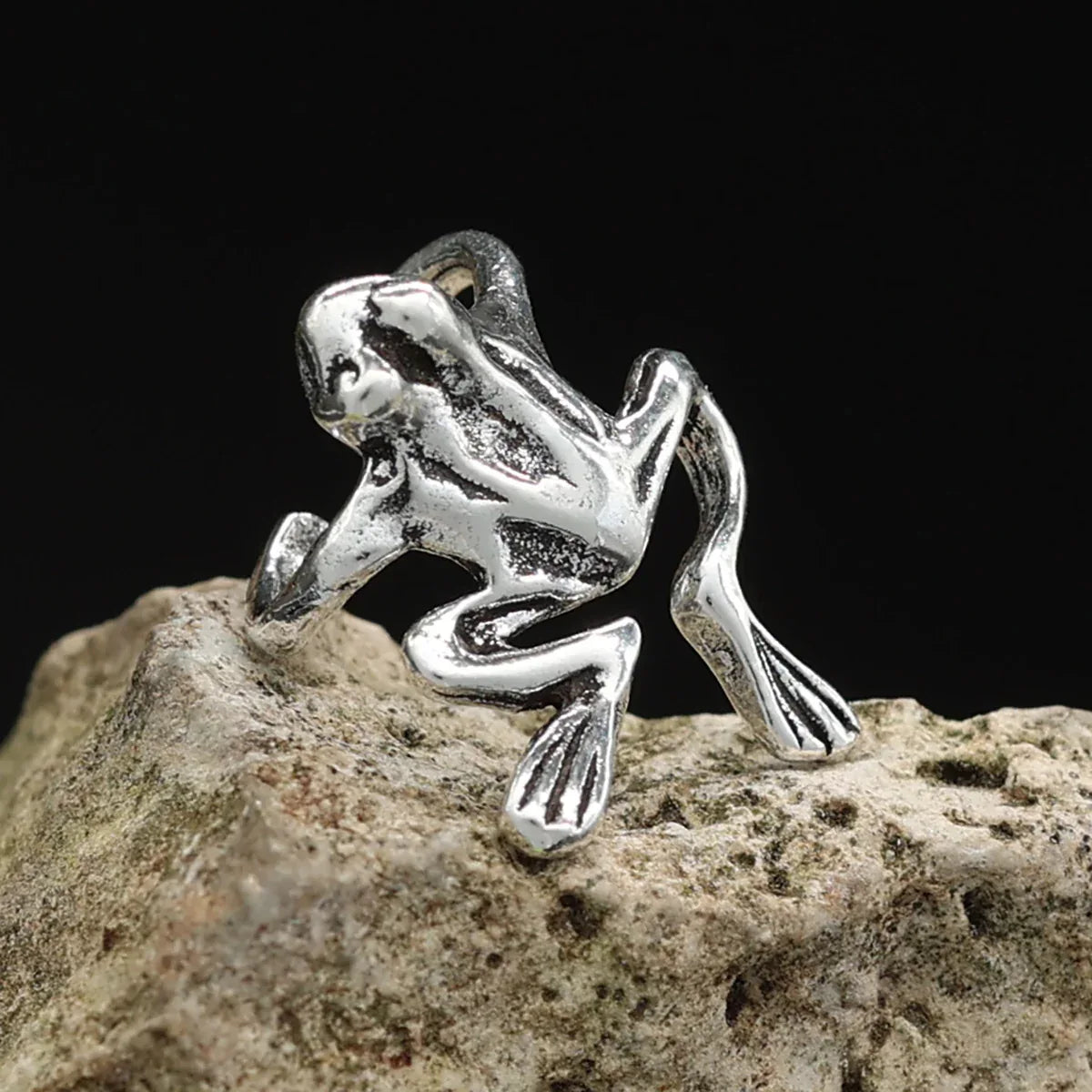 Frosch Silber Ohrklemme ausgefallener Ohrschmuck Kein gestochenes Ohrloch nötig